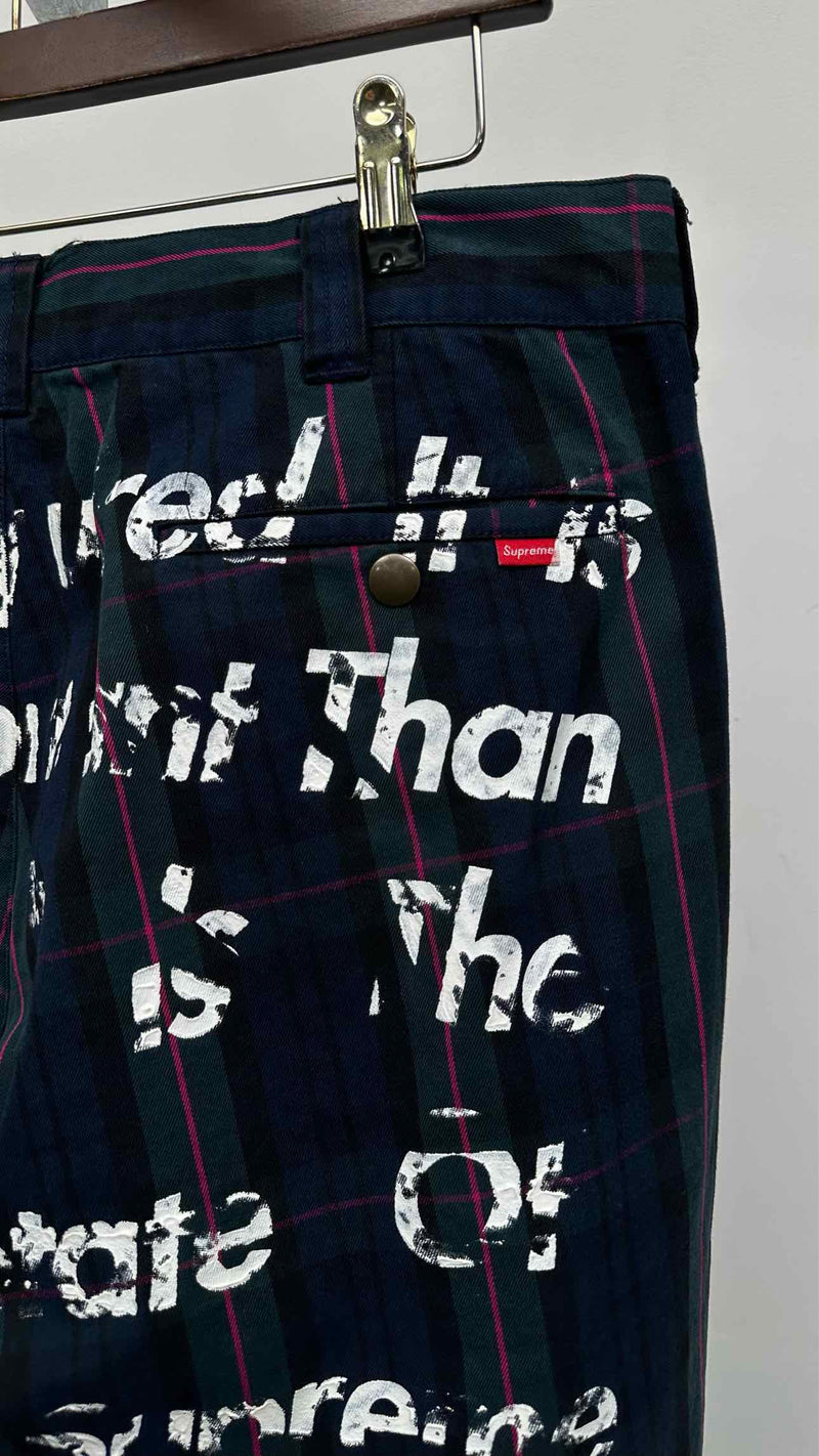 Supreme X Junya Watanabe Plaid Painted Work Pants