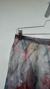 Tricot Comme Des Garcons Floral Sheer Flare Wide Skirt