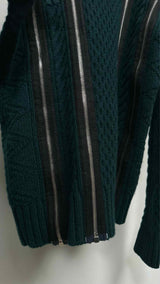 Jean Paul Gaultier X Sacai Multi-zip Detailed High-neck Cable Sweater