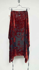 Marine Serre Geotic Devore Velvet Midi Wrap Skirt