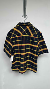 Givenchy S/S 4 g-print Check Zip-up Shirt
