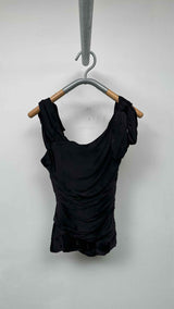 PRADA N/S Shoulder-bow Draped Satin top