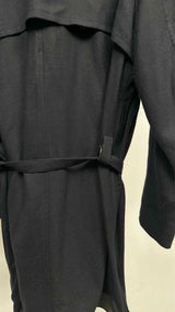 Y's BANG ON Leather Trim Oversized Bottom Side-zip Trench Coat