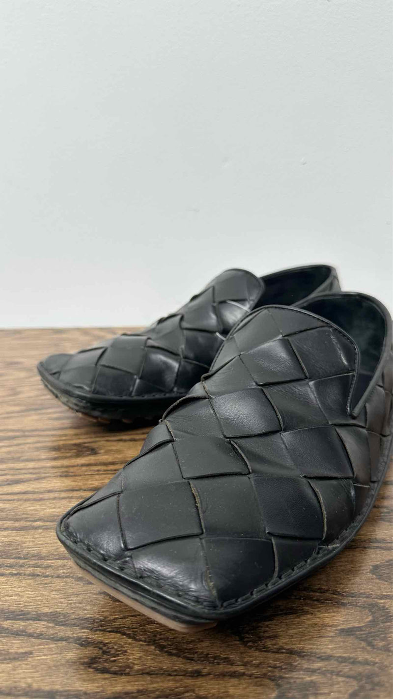 Bottega Veneta Square-toe Intrecciato Leather Slippers