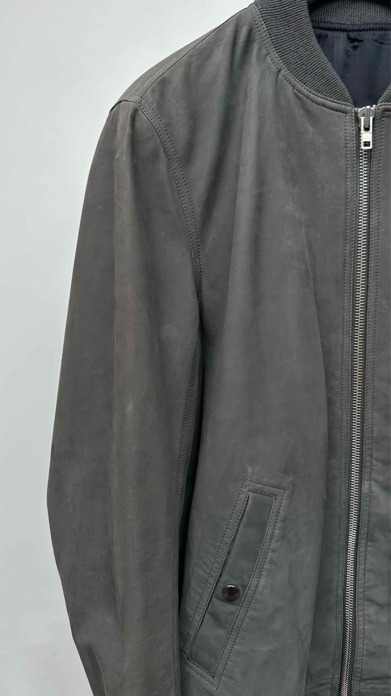 Rick Owens Leather Bomber Jacket