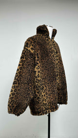 Balenciaga Oversized Leopard Printed Fleece Jacket