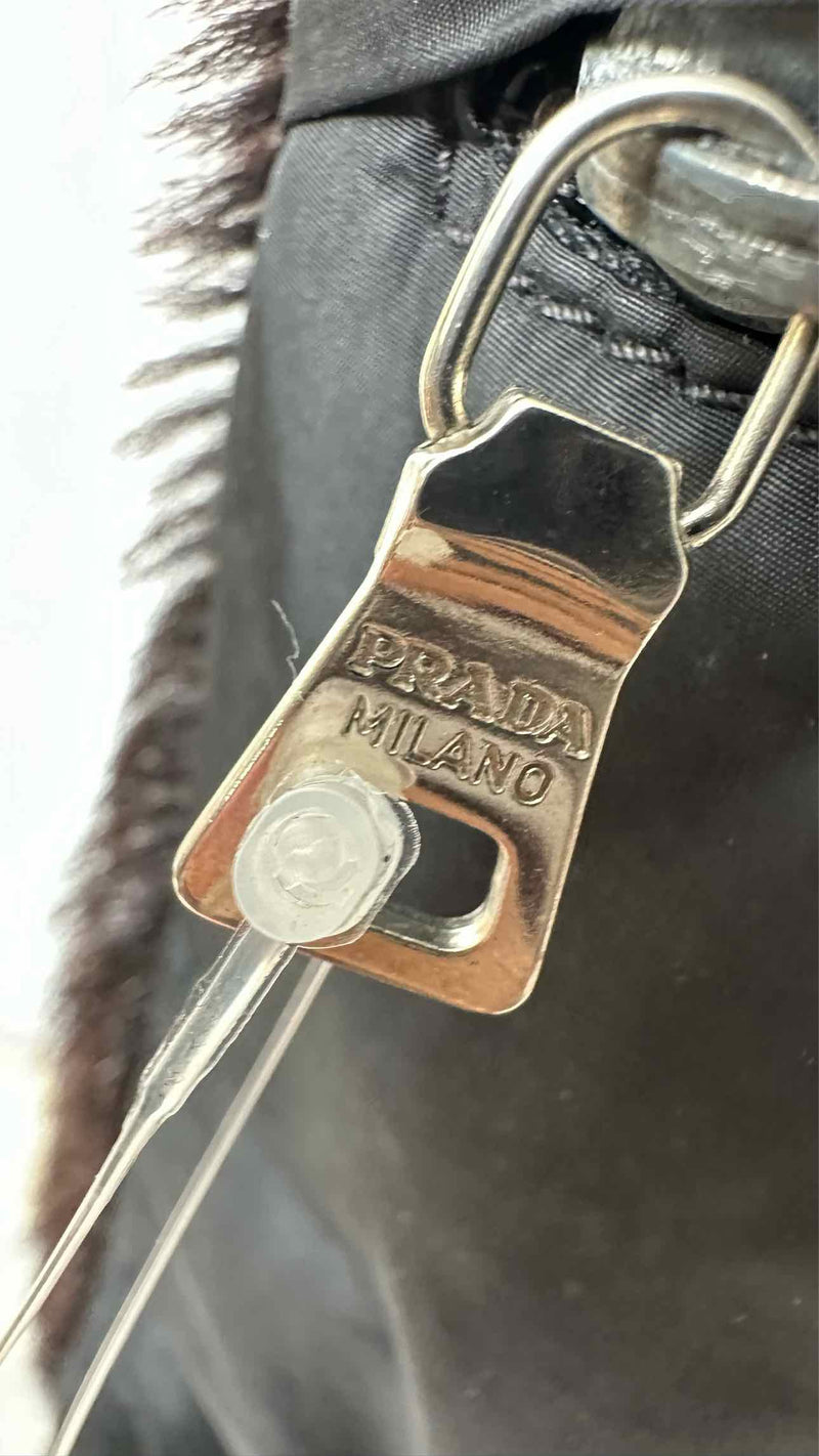 PRADA Sport Hobo Fur/Nylon Messenger Bag