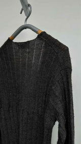 Comme Des Garcons Homme Zip-up Rib Long Cardigan