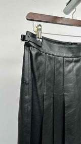 Gabriela Hearst Pleated Leather Long Skirt
