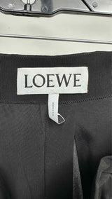 LOEWE Asymmetrical Pleated Satin Long Skirt