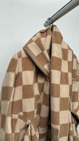 Comme Des Garcons Checker Cut-out Reconstructed Over Coat