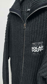 Raf Simons Ribbed Zip-up Patched Cardigan