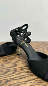 Chanel Suede Slingback Heel Pumps
