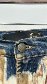 Just Cavalli Rust-dye Printed Flare Jeans