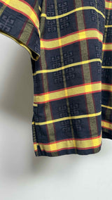Givenchy S/S 4 g-print Check Zip-up Shirt