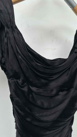 PRADA N/S Shoulder-bow Draped Satin top