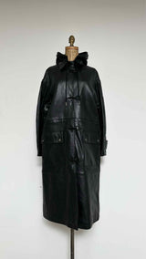 Acne Studios Hook-closures Hooded Leather Oversize Coat