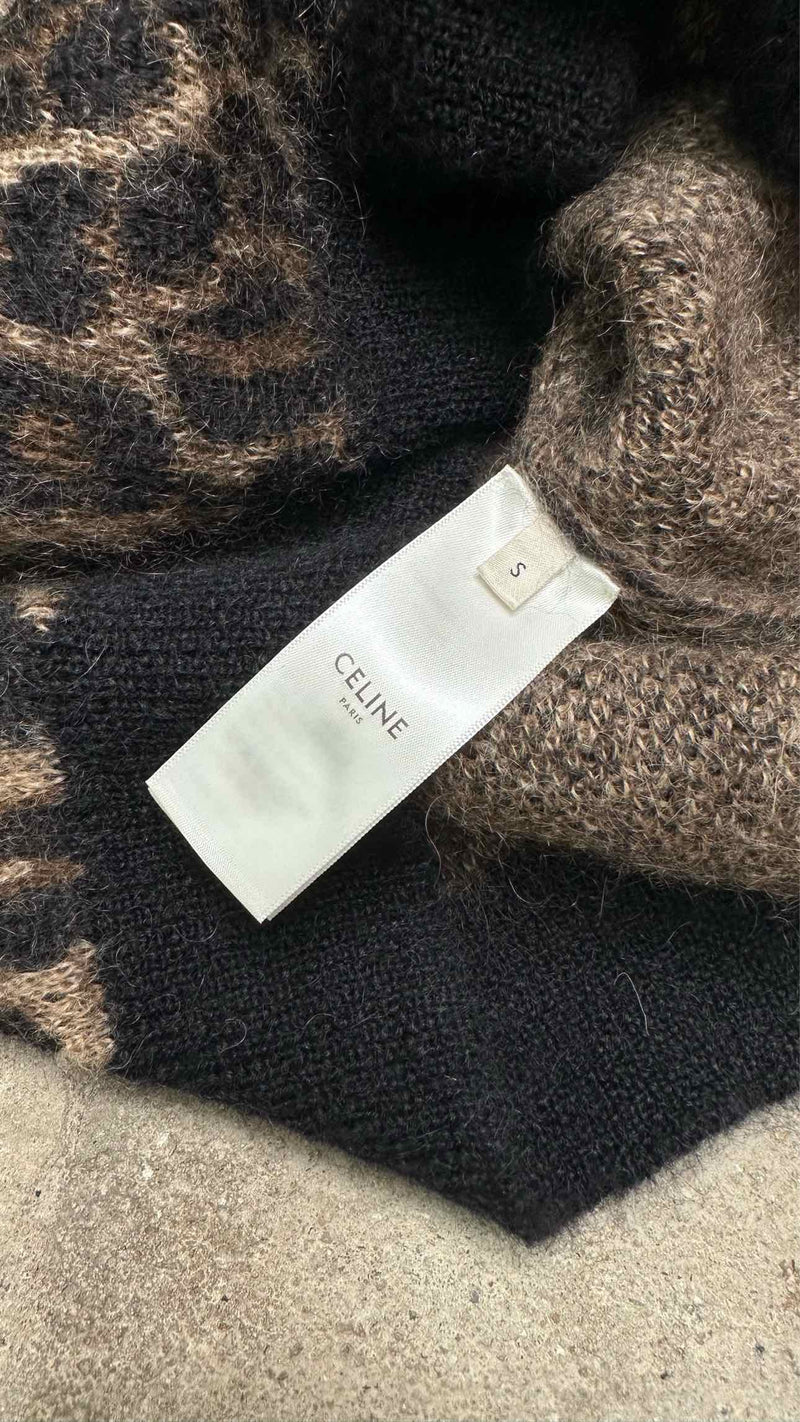 CELINE Mohair Leopard Sweater