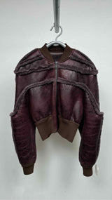 Rick Owens Girdered Shearling Bomber Jacket