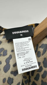 Dsquared2 Leopard Print Neck-gathered Top
