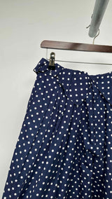 Comme Des Garcons Pleated Polka-dot Drop-clutch Pants