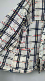 Y's for men Crinkled Plaid Printed Blazer Jacket