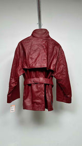 Frame Alexandra Leclerc Short Leather Trench Coat