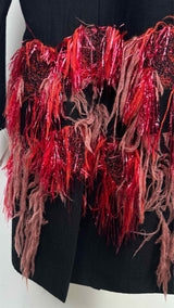 Dries Van Noten Tinsel Yarn Fringe Light Coat