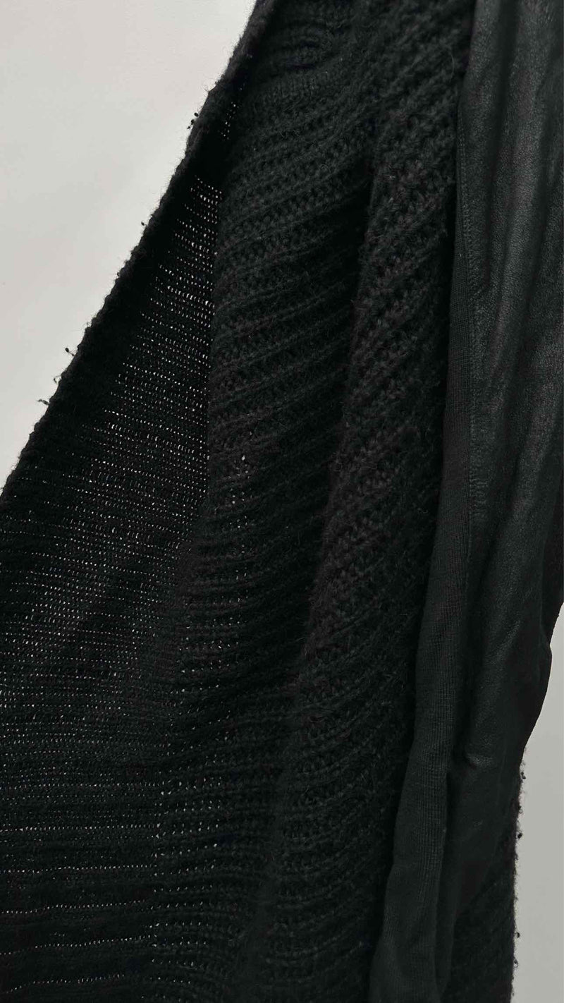 Rick Owens Suede-sleeve Knitted Gawn