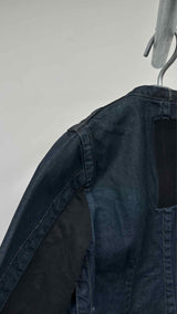 Rick Owens Collar-less Reconstructed Slav Denim Jacket