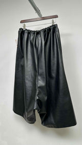 Comme Des Garcons Faux Leather Drop-crotch Wide Easy Pants