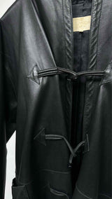 Courreges Leather Duffle Hooded Coat