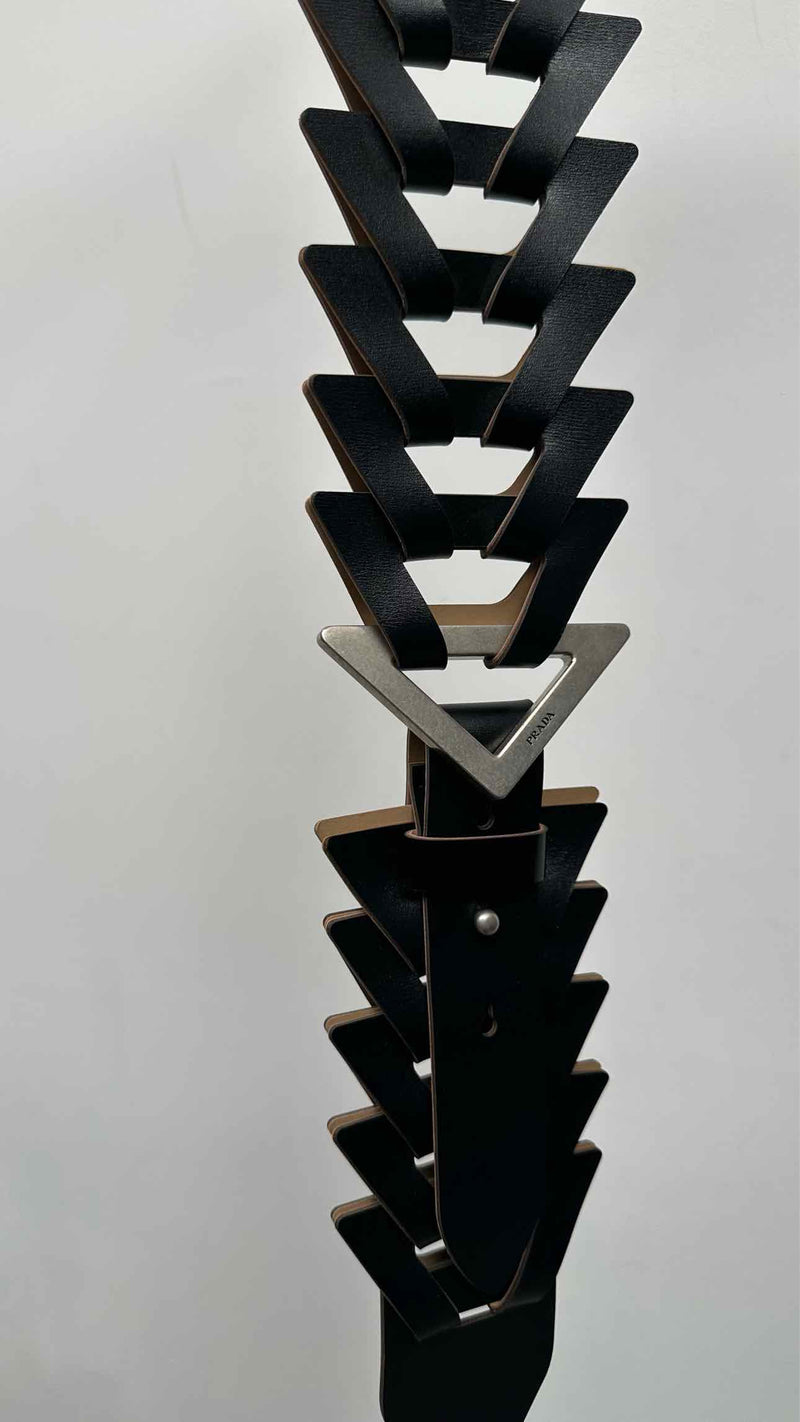 PRADA Interwoven Leather Shoulder Strap