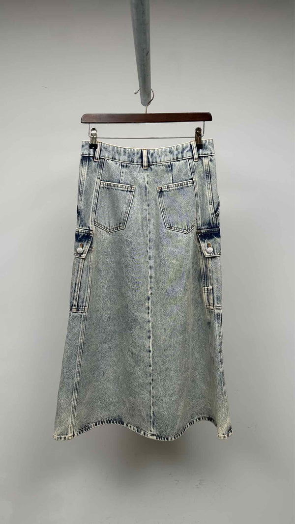 MM6 Washed Slit Denim Skirt