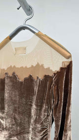 Margiela Burnt Effect Velvet Mesh Blouse