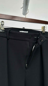 Area Back-cut out crystal chain Wide Pants