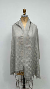 Gucci GG Jacquard Wool Fringe Scarf