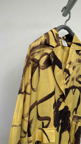 Issey Miyake Blushed Stroke Pattern Oversized Blazer Jacket