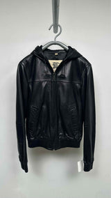 Burberry Zip-up Hooded Leather Jacket
