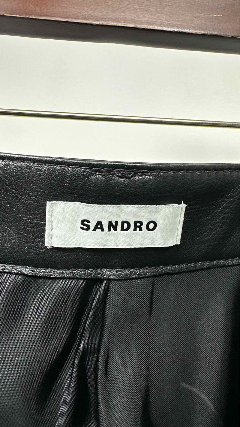 Sandro Leather Flare Pants