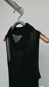 Rick Owens Mock-neck Mesh Long Vest