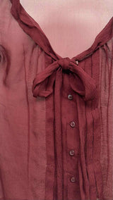 PRADA Sheer Silk Light Pleat Shirt