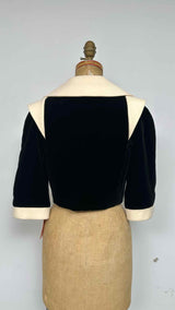 Chanel Cropped Velvet Two-tone  Jacket