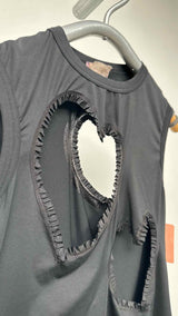 Comme Des Garcons Heart Cut-out Tank Top