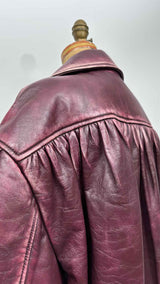 Miu Miu Oversized Distressed Leather Coat