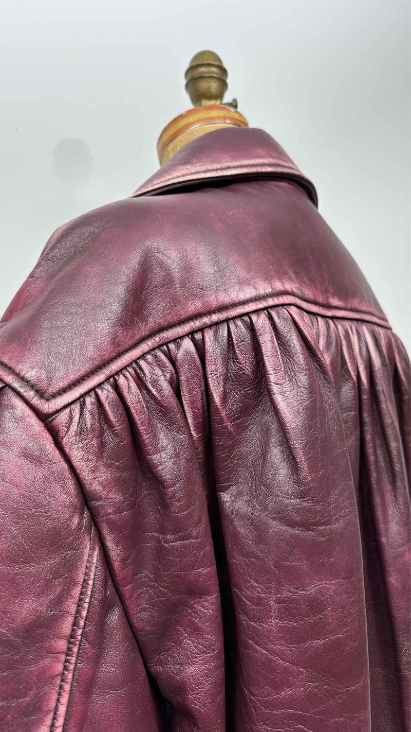 Miu Miu Oversized Distressed Leather Coat