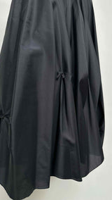 Noriko Maeda Pleated Bow-detailed Silk Wide Skirt