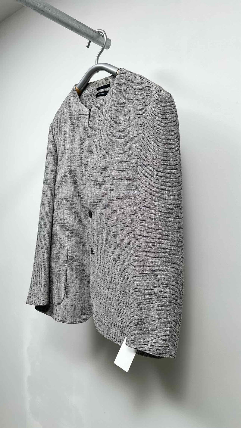 Issey Miyake Men Collarless Jacquard Jacket