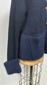 Moncler Oversized Bottom Mohair Rib Cardigan