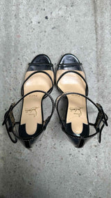 Christian Louboutin PVC Leather Trim Heel Sandals